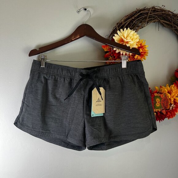 prAna Womens Mariya UPF 50+ Performance Short LARGE in Black - Picture 1 of 10